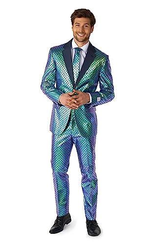 OppoSuits Fun Ugly Christmas Suits for Men - Full Suit: Jacket, Pants & Tie, Fancy Fish, 50 von OppoSuits