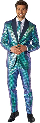 OppoSuits Lustiger Partyanzug für Herren - Fancy Fish - Komplette glänzende Kostüme mit Jacke, Hose und Krawatte von OppoSuits