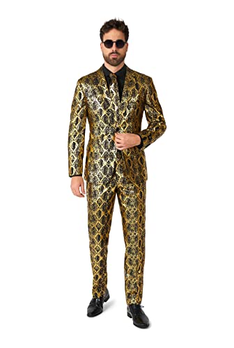 OppoSuits Fun Ugly Christmas Suits for Men - Full Suit: Jacket, Pants & Tie, Glänzende Schlange, 56 von OppoSuits