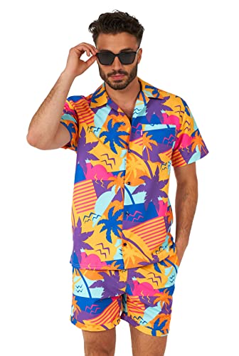 OppoSuits Palm Power Sommer Set - Größe: L - Kurzer Sommer-Anzug mit Motiv - Lustiger Beach-Party-Dress von OppoSuits