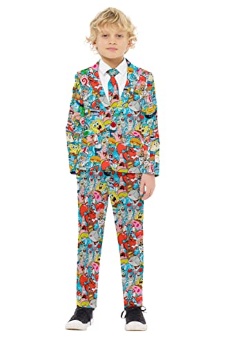 OppoSuits Spongebob-Anzug für Teen Boys - Nickelodeon-Outfit - Inklusive Blazer, Hose und Krawatte - Mehrfarbig - Größe 14 Years von OppoSuits