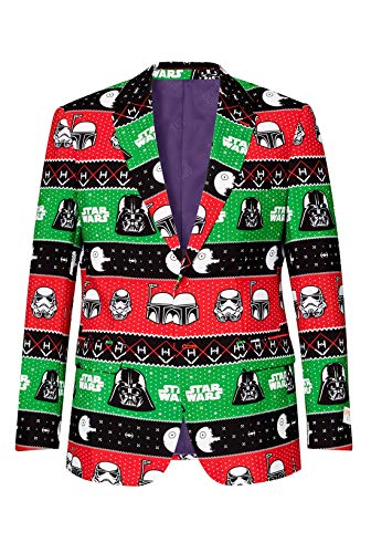 OppoSuits Star Wars Weihnachtsblazer für Herren - Festive Force - Jacken für Herren in verschiedenen Drucken inkl. Jackett & Krawatte - Darth Vader - Stormtrooper - Größe 50 von OppoSuits