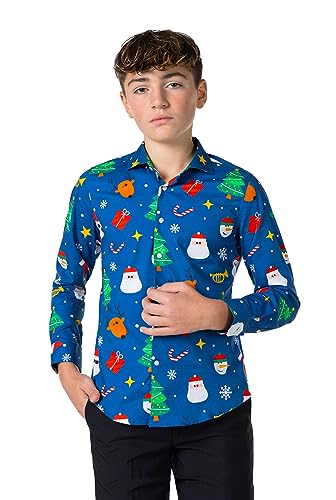OppoSuits Teen Boys Festivity Blue Teen Boys Shirt - Perfekt für Weihnachten - Weihnachtspartys - Blau - Langärmliges OppoSuits Teen Boys Festivity Blue Teen Boys Shirt - Perfekt für Weihnachten - Weihnachtspartys - Blau - Langärmliges von OppoSuits