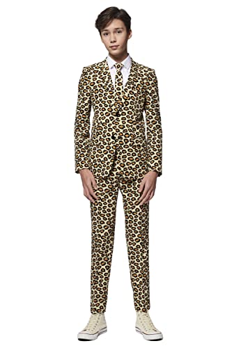 OppoSuits Teen Boys The Jag Jaguar Anzug - Party-Outfit - Inklusive Blazer, Hose und Krawatte - Beige von OppoSuits
