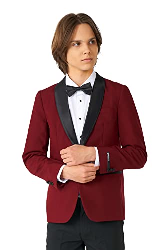 OppoSuits Formelles Outfit für Teens- Premium Tuxedo Anzug - Tailliertes Outfit - Rot und Schwarz - Inklusive Blazer, Hose und Fliege von OppoSuits