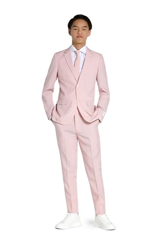OppoSuits Teen Jungen üppige Blush solide Farbe Anzug - Abschlussball und Hochzeit Party-Outfit - einschließlich Blazer, Hosen und Krawatte - rosa von OppoSuits