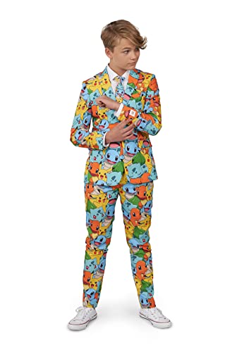 OppoSuits Teenager-Jungen-Pokémon-Anzug - Pikachu-Outfit - Inklusive Blazer, Hose und Krawatte - Mehrfarbig - Größe 16 Years von OppoSuits