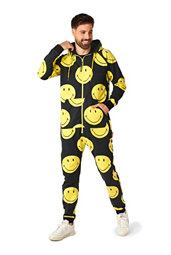 OppoSuits Unisex-Einteiler - offizieller Pyjama und Loungewear in Smiley-Qualität - Schwarz und Gelb - mit 4 Taschen und Zwei-Wege-Reißverschlüssen - Size M von OppoSuits