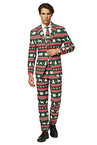 OppoSuits Weihnachtsanzüge für Herren – Besteht aus Sakko, Hose und Krawatte, Festive Green, 62 EU von OppoSuits