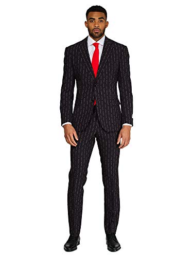 OppoSuits Weihnachtsanzüge für Herren – Besteht aus Sakko, Hose und Krawatte, Merry Pinstripe, 52 EU von OppoSuits