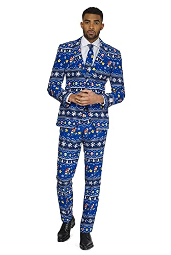 OppoSuits Weihnachtsanzüge für Herren – Besteht aus Sakko, Hose und Krawatte, Nordic Mario, 50 EU von OppoSuits