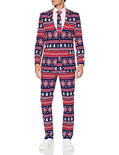 OppoSuits Weihnachtsanzüge für Herren – Besteht aus Sakko, Hose und Krawatte, Nordic Noel, 52 EU von OppoSuits