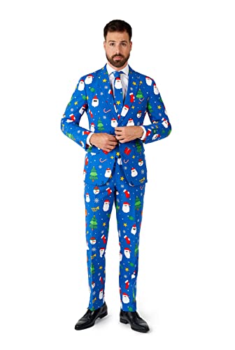 OppoSuits Weihnachtsanzug für Herren - Weihnachten Icons Outfit - Tailliertes Outfit - Festlichkeit Blau von OppoSuits