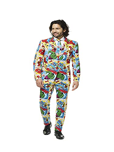 Opposuits Superhero Anzug für Herren besteht aus Sakko, Hose und Krawatte - Harry Potter, The Joker, Dark Knight, Spiderman & Marvel, Marvel Comics, 50 von OppoSuits