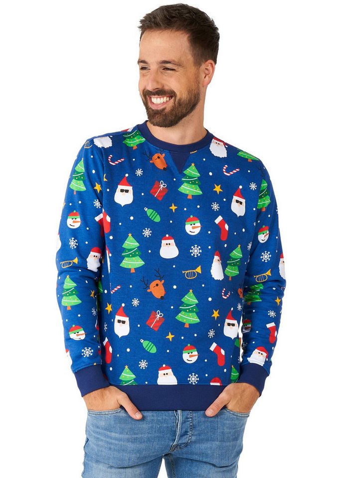 Opposuits T-Shirt Festivity Blue Pullover Bedruckter Weihnachtspulli - aber in cool! von Opposuits