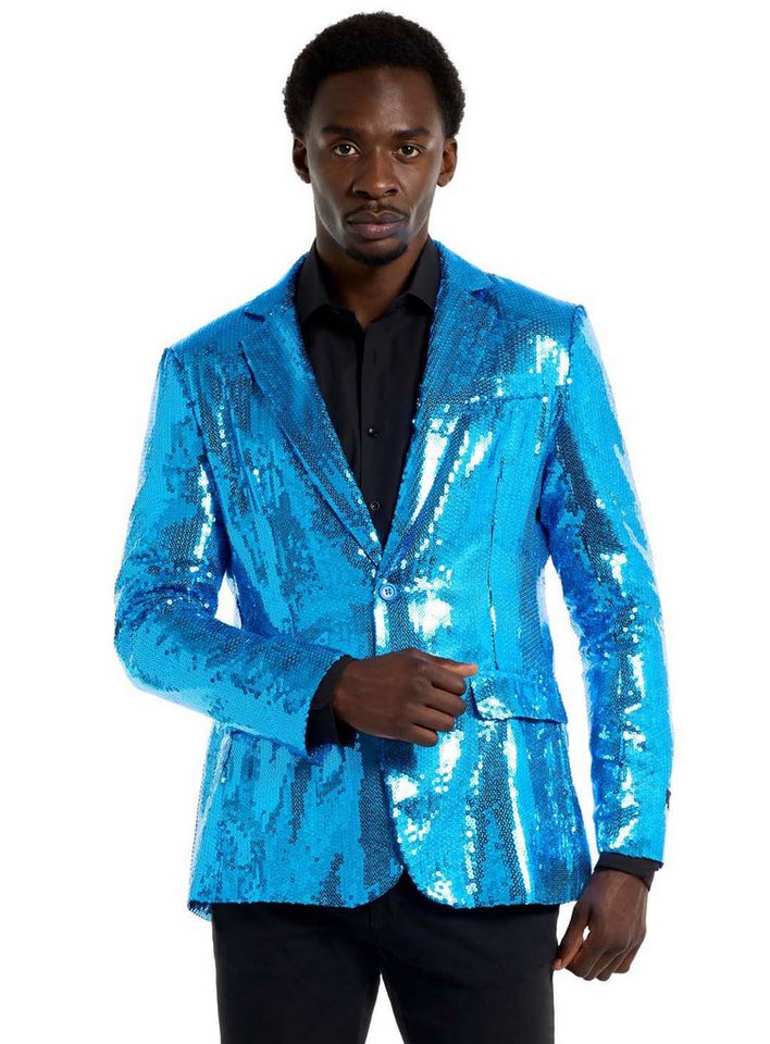 Opposuits T-Shirt Glitzerjacke blau Eine blaue Discokugel zum Anziehen! von Opposuits