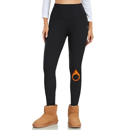 Opssaker Thermo Leggings Damen Gefüttert High Waist Fleece Leggings Damen Warm Thermohose Plüsch Leggins Blickdicht Strumpfhose Winter von Opssaker