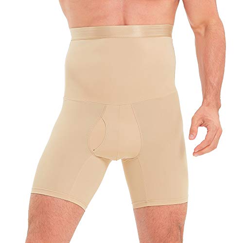 Optlove Herren Bauchweg Shapewear Shorts Hohe Taille Slimming Anti-Curling Unterwäsche Body Shaper Nahtlose Boxershorts, Hautfarben, Large von Optlove
