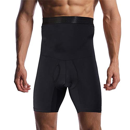 Optlove Herren Bauchweg Shapewear Shorts Hohe Taille Slimming Anti-Curling Unterwäsche Body Shaper Nahtlose Boxershorts, Schwarz, X-Large von Optlove