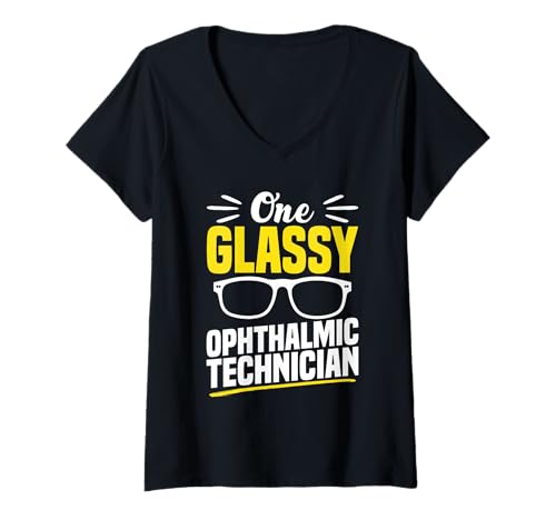Damen Opthalmologie Optometrie Glassy Ophthalmic Technologist T-Shirt mit V-Ausschnitt Damen Opthalmologie Optometrie Glassy Ophthalmic Technologist T-Shirt mit V-Ausschnitt von Optometry Clothing For Ophthamlic Technician