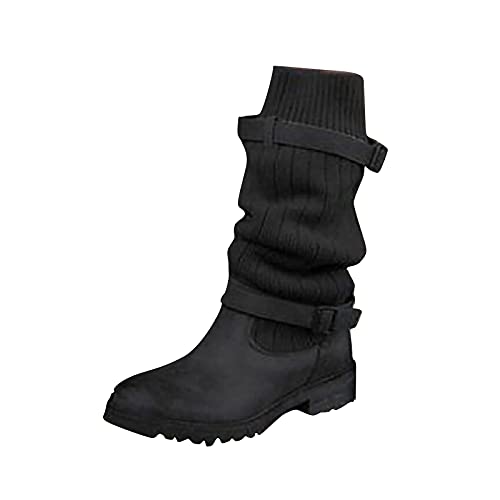 Optusly Damen Hohe Stiefel High Heels Kniehohe Winterstiefel Für Frauen Bequeme Hohe Stiefel Herbst Winter Overknee High Tube Stiefel Spitzschuhe Lang Boots Stretch Kniehohe Stiefel von Optusly