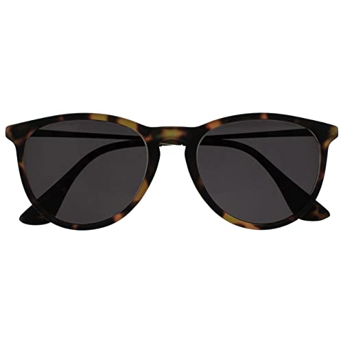 OPULIZE Jet Sonnenbrille Stilvoller großer Designer-Rahmen Kratzfest Getönte Linse UV400-Schutz Schildpattbraune Vorderseite Silber Bügeln Schwarz Spitzen Herren Damen S96-2+0.00 von Opulize