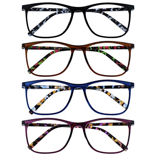OPULIZE Arc Lesebrille 4er Pack Stilvolle Schlank Rechteckig Rahmen Gemusterte Bügel Federscharniere Kratzfest Schwarz Braun Blau Lila Herren Damen RRRR66-1235 +2.50 OPULIZE Arc Lesebrille 4er Pack Stilvolle Schlank Rechteckig Rahmen Gemusterte Bügel Federscharniere Kratzfest Schwarz Braun Blau Lila Herren Damen RRRR66-1235 +2.50 von OPULIZE