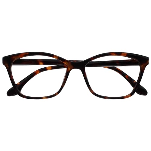 Opulize KAT Lesebrille - Cat-Eye Katzenaugen-Fassung - Glänzend Brauner Schildpatt - Herren & Damen - Federscharniere - R59-2 - +1.00 von Opulize