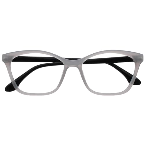 Opulize KAT Lesebrille - Cat-Eye Katzenaugen-Fassung - Glänzendes Grau - Herren & Damen - Federscharniere - R59-7 - +1.00 von Opulize