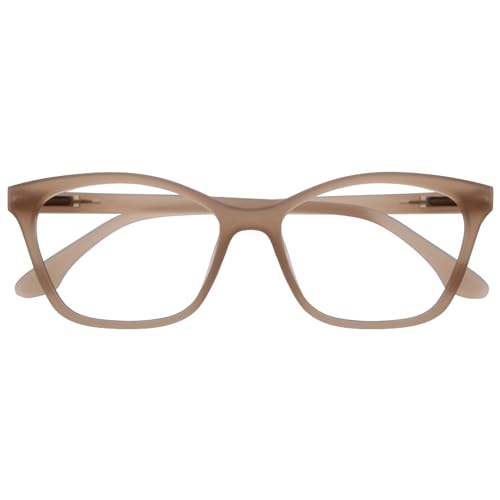 Opulize KAT Lesebrille - Cat-Eye Katzenaugen-Fassung - Matt Taupe - Herren & Damen - Federscharniere - R59-U - +1.00 von Opulize