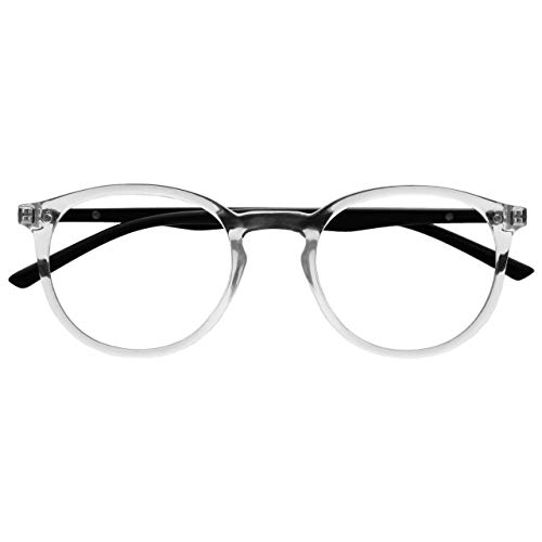 Opulize Met-Brille Blaulichtfilter Schlank Runder Rahmen Federscharniere Verbessert Schlaf Computerbrille Gaming Entspiege Transparent Herren Damen B60-C von Opulize