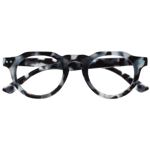 Opulize RIO Brille mit Blaulichtfilter - Oben Abgeflachter Rahmen - Blue Tortoiseshell - Damen & Herren - Federscharniere - B53-3 von Opulize