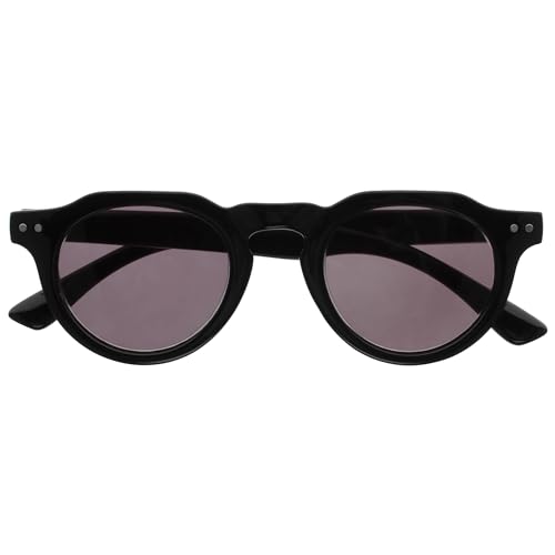 Opulize RIO - Sonnenlesebrille - Rahmen Oben Flach - UV400 Sonnenschutz - Schwarz - Damen Herren - Federscharniere - S53-1- +1.00 von Opulize