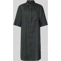OPUS Knielanges Leinenkleid mit 1/2-Arm Modell 'Walmari' in Dunkelgruen, Größe 42 von Opus