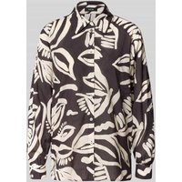 OPUS Regular Fit Bluse mit durchgehender Knopfleiste Modell 'Fumine' in Dunkelbraun, Größe 42 von Opus