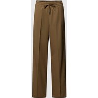 OPUS Relaxed Fit Stoffhose mit elastischem Bund in Khaki, Größe 34 von Opus