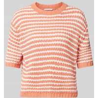 OPUS Strickpullover mit gerippten Abschlüssen Modell 'Palvadora' in Orange, Größe 40 von Opus
