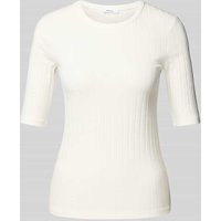 OPUS T-Shirt in Ripp-Optik Modell 'Savka' in Offwhite, Größe 38 von Opus