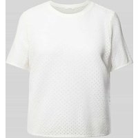 OPUS T-Shirt mit Lochmuster Modell 'Sefrira' in Offwhite, Größe 42 von Opus