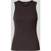 OPUS Tanktop mit gerippten Abschlüssen Modell 'Ilesso' in Dunkelbraun, Größe 38 von Opus
