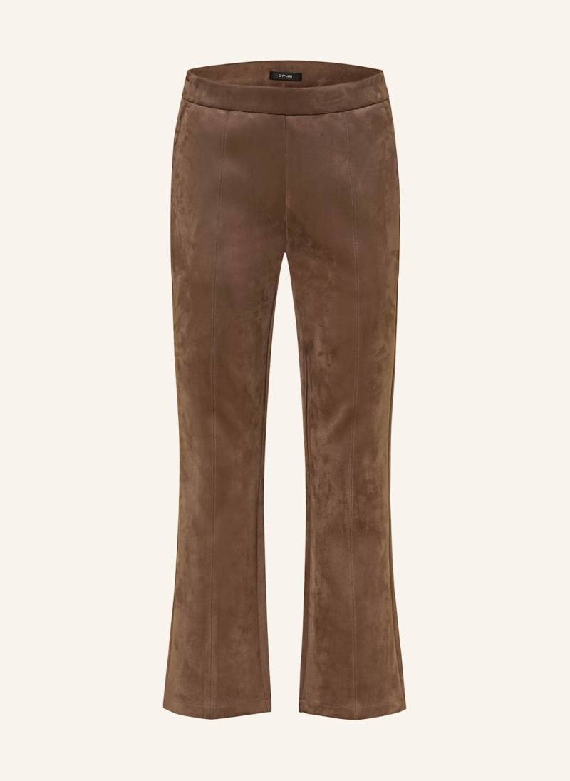 Opus 7/8-Hose Elvina In Lederoptik braun von Opus