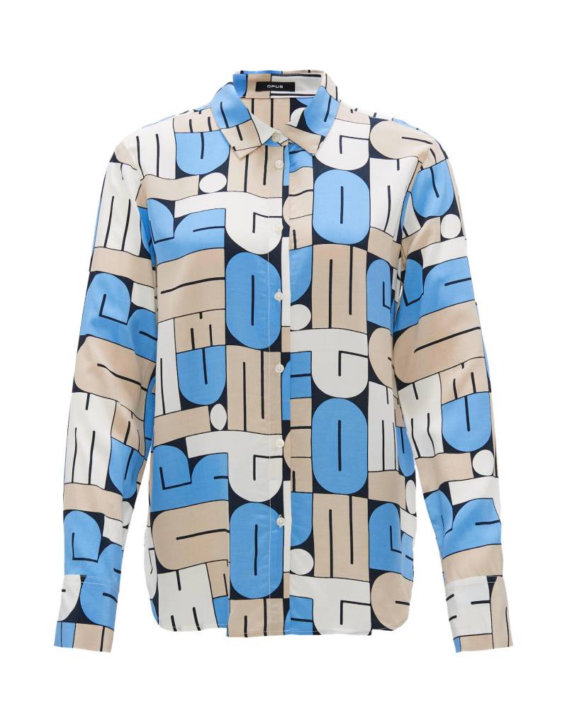 Opus - Bluse - Fumira beige/blau - Gr. - 36 von Opus