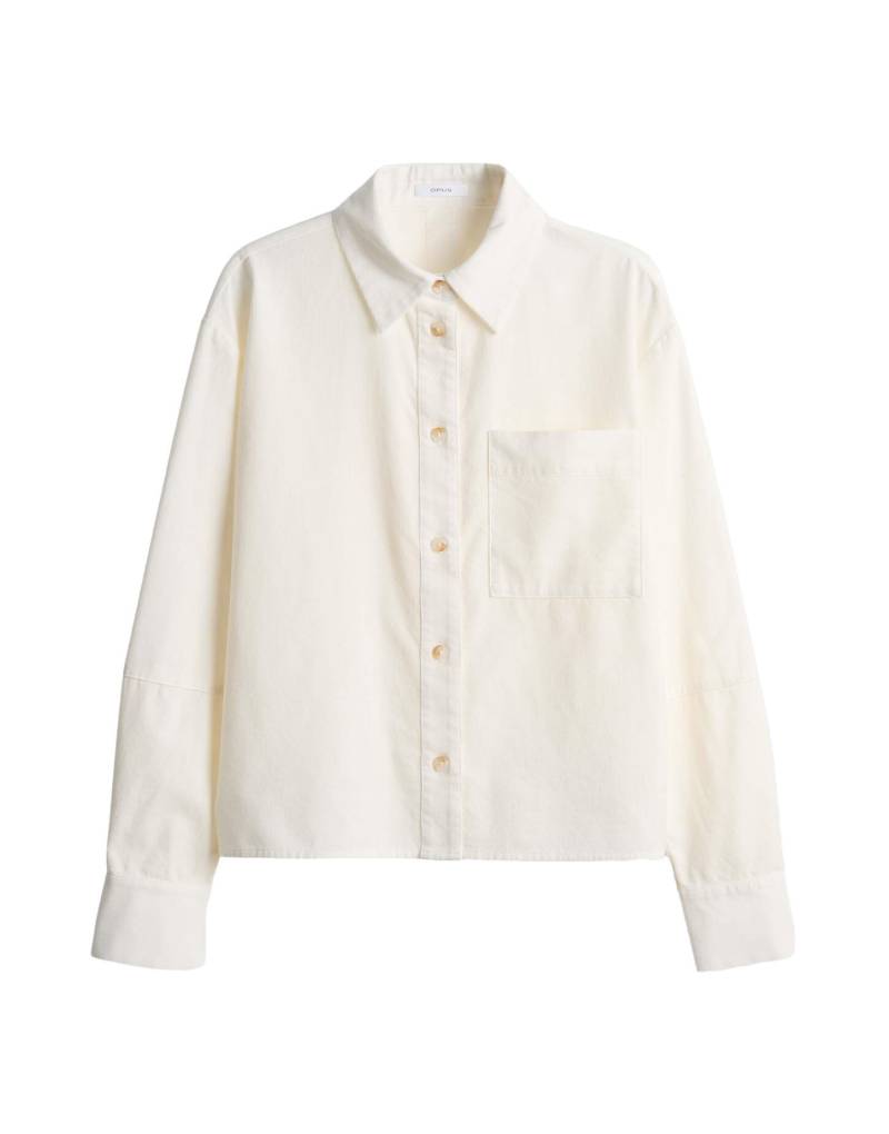 Opus - Boxy Cord Overshirt - Frone weiß - Gr. - 44 von Opus