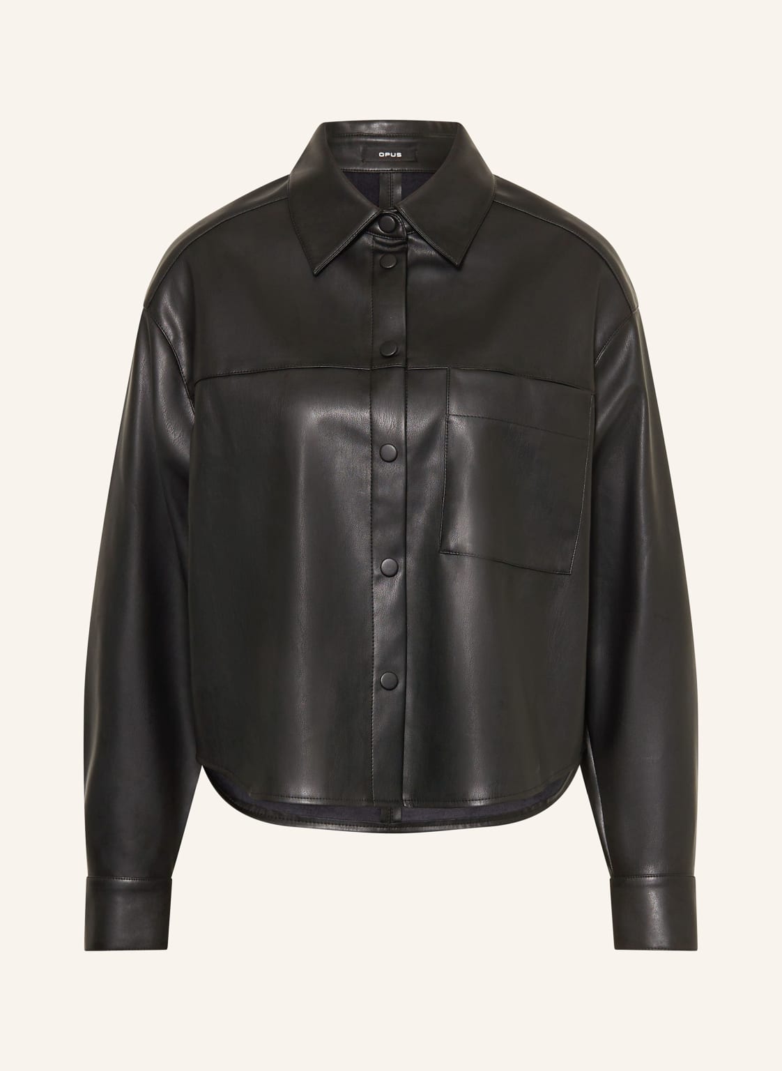 Opus Hemdbluse Fedgy In Lederoptik schwarz von Opus