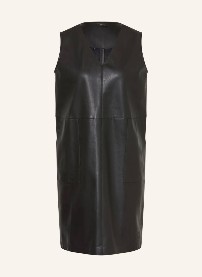Opus Kleid Wancy In Lederoptik schwarz von Opus