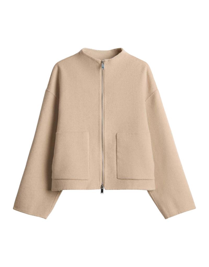 Opus - Kurzjacke aus Double Wollmix - Helisa braun - Gr. - M von Opus