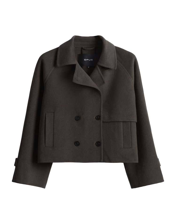 Opus - Kurztrench im modernen Wollmix Look - Haili braun - Gr. - 34 von Opus