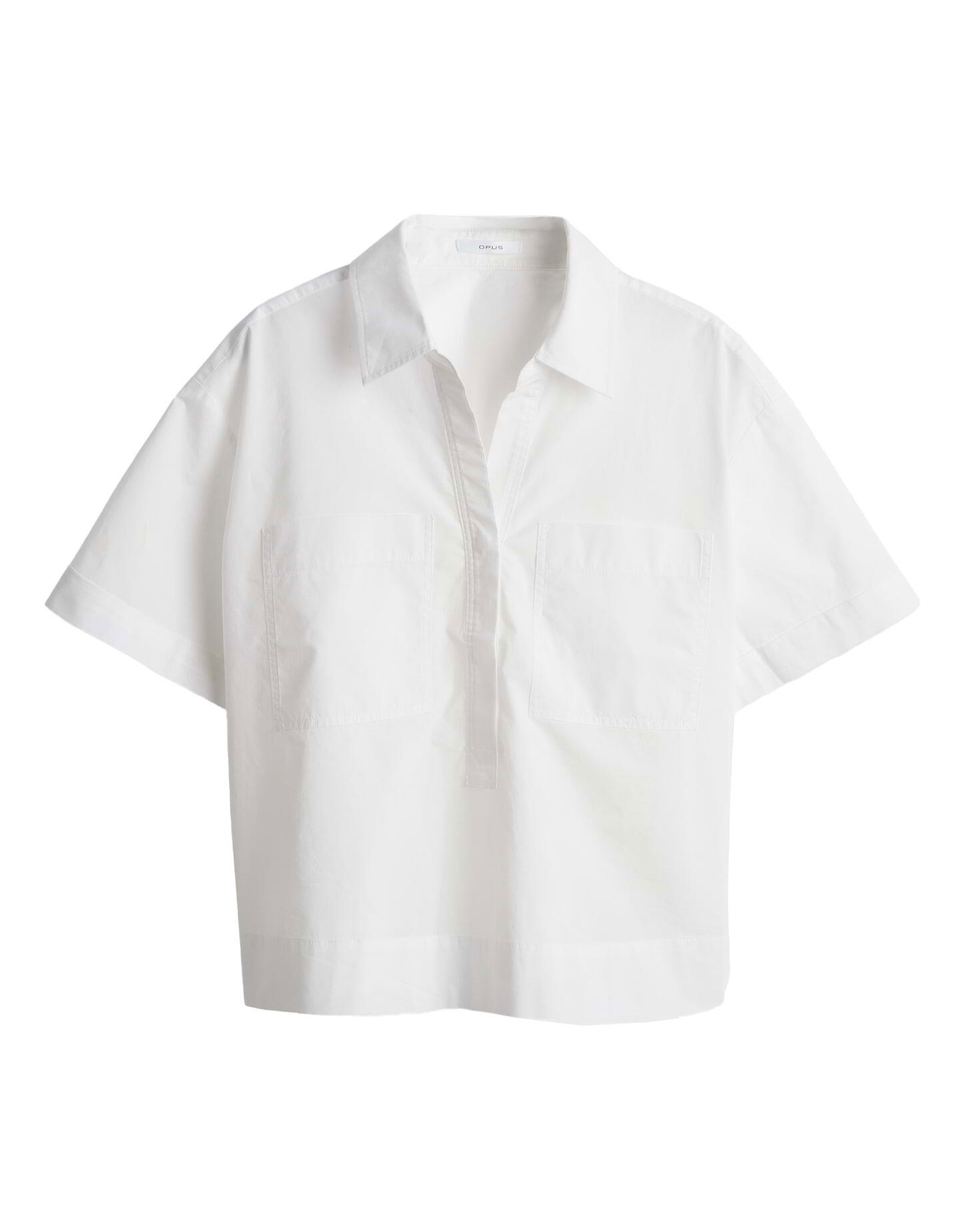 Opus - Lockeres Hemd aus Baumwollpopeline - Fiola weiß - Gr. - 38 von Opus