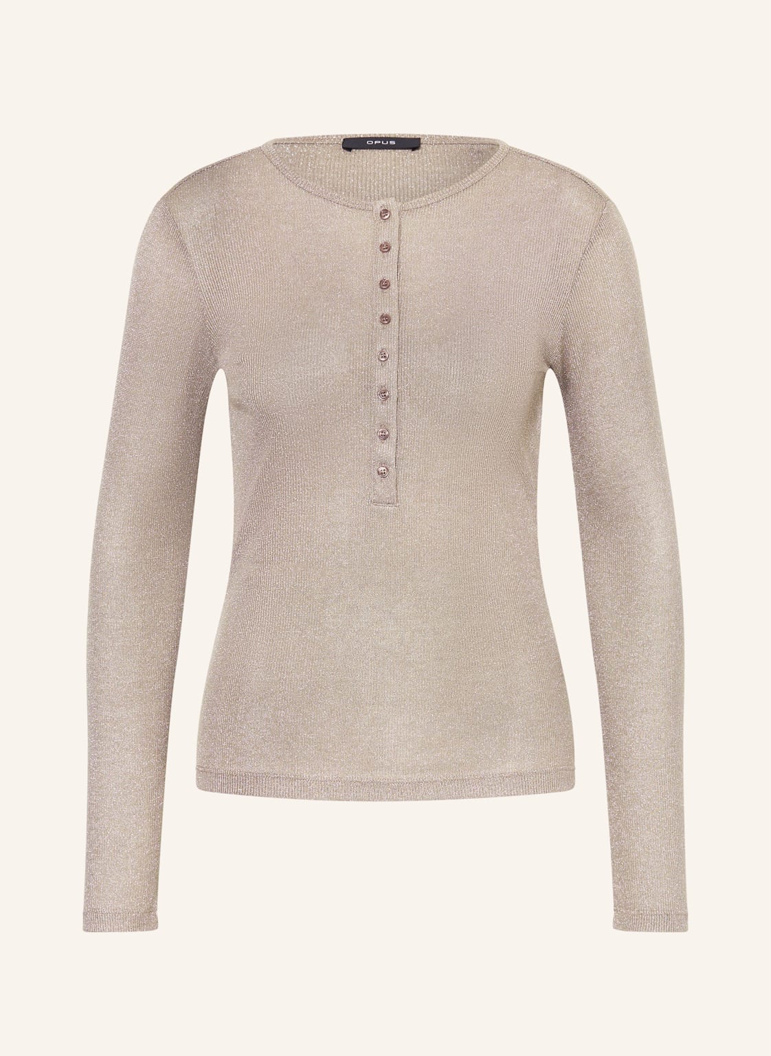 Opus Longsleeve Sosmica Mit Glitzergarn beige von Opus