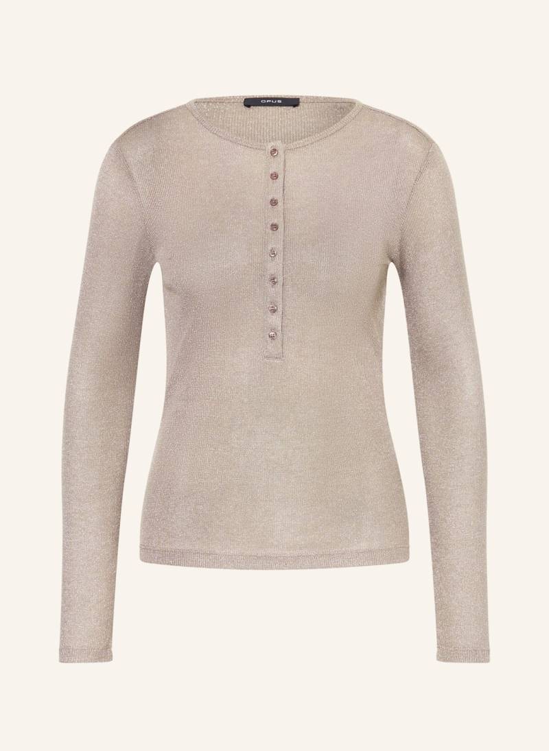 Opus Longsleeve Sosmica Mit Glitzergarn beige von Opus